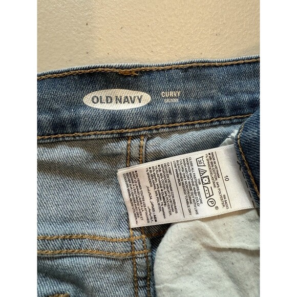 Old Navy Jeans Women 33" Curvy Skinny Raw Hem Stretch Distressed Travel Vacation - Picture 3 of 7